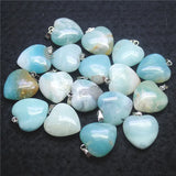 12PCS Natural Amazonite Stone Pendants 20MM for Women Bracelet Making