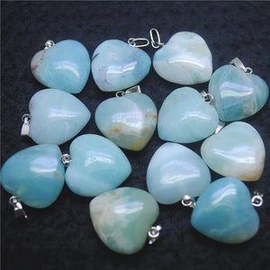 12PCS Natural Amazonite Stone Pendants 20MM for Women Bracelet Making