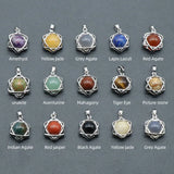12PCS Crystal Stone Hexagram Pendant 10mm Amethyst Aventurine Rose Quartz Charms