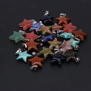 12PCS Natural Stone Turquoise Star Pendant DIY Jewelry Necklace Earring Charm