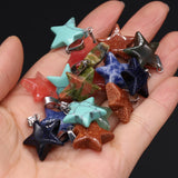 12PCS Natural Stone Turquoise Star Pendant DIY Jewelry Necklace Earring Charm