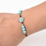 12PCS Natural Turquoise Beaded Bracelet Devil's Eye Knitted Bracelet
