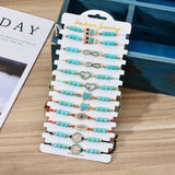 12PCS Natural Turquoise Beaded Bracelet Devil's Eye Knitted Bracelet