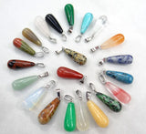 12PCS Natural Stone Water Drop Pendant Agates Charms for Jewelry Making