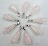 12PCS Natural Stone Water Drop Pendant Agates Charms for Jewelry Making