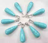 12PCS Natural Stone Water Drop Pendant Agates Charms for Jewelry Making