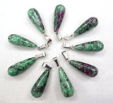 12PCS Natural Stone Water Drop Pendant Agates Charms for Jewelry Making