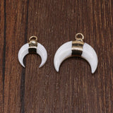 12PCS Natural Stone Crescent Pendant for DIY Jewelry Making