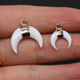 12PCS Natural Stone Crescent Pendant for DIY Jewelry Making