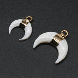12PCS Natural Stone Crescent Pendant for DIY Jewelry Making