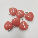 12PCS Jade Stone Heart Shape Pendants 20MM for DIY Necklace or Bracelet