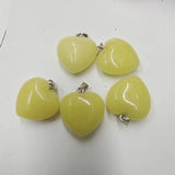 12PCS Jade Stone Heart Shape Pendants 20MM for DIY Necklace or Bracelet