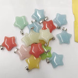 12PCS Jade Stone Pendants 20MM Heart Shape DIY Necklace Bracelets Beads