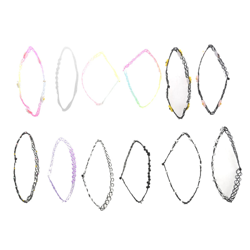 12PCS Gothic Henna Tattoo Stretch Elastic Jewelry Set