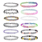 12PCS Gothic Henna Tattoo Stretch Elastic Necklaces Value Pack