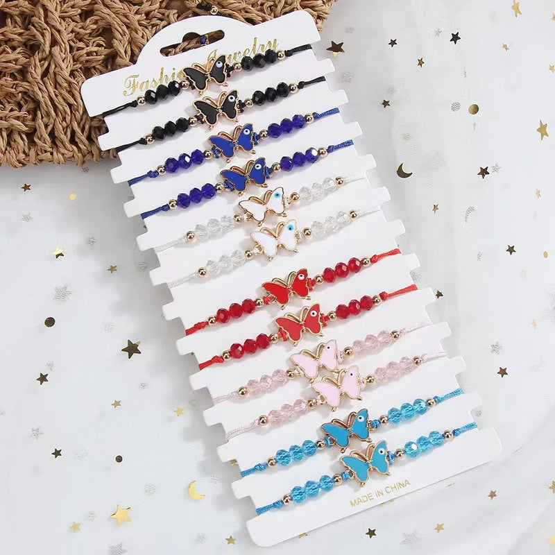 12PCS Butterfly Crystal Bracelet Set