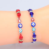 12PCS Demon Eye Bracelet Crystal Beaded Lucky