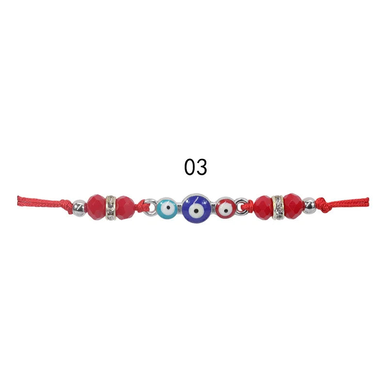 12PCS Demon Eye Bracelet Crystal Beaded Lucky
