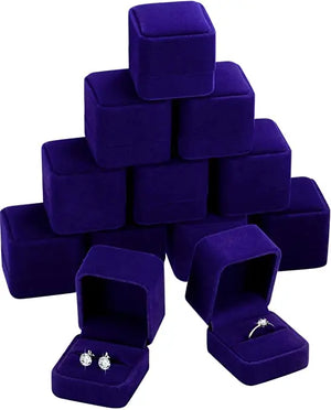 12PCS Velvet Ring Box Storage Organizer Gift Packaging Box