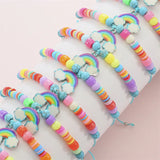 Boho Shell Rainbow Heart Ice Cream Charms Braid Bracelets