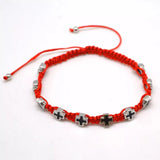12PCS Hand-braided Red Rope Dripping Oil Cross Bracelet Christening Gift