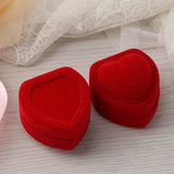 12PCS Red Heart Ring Box Earrings Display Gift Boxes Wedding