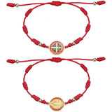 12PCS St. Benedict Woven Bracelet Religious Dripping Oil Alloy Accessories