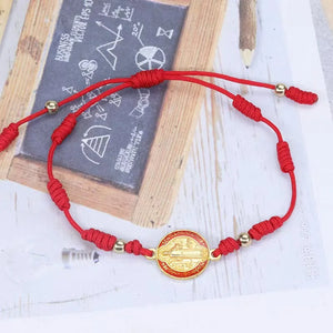 12PCS St. Benedict Woven Bracelet Religious Dripping Oil Alloy Accessories