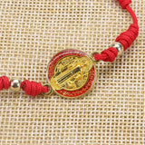 12PCS St. Benedict Woven Bracelet Religious Dripping Oil Alloy Accessories