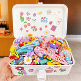 12PCS Girls Cartoon Flower Hairpins Colorful Kids Hair Clips Barrettes