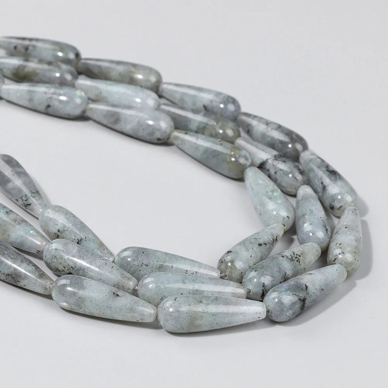 12PCS Natural Teardrop Stone Beads for Jewelry Making DIY Earring Bracelet