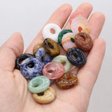 12PCS Natural GemStone Round Pendant For Jewelry Making DIY Bracelet