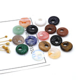 12PCS Natural GemStone Round Pendant For Jewelry Making DIY Bracelet