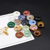 12PCS Natural GemStone Round Pendant For Jewelry Making DIY Bracelet