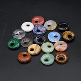 12PCS Natural GemStone Round Pendant For Jewelry Making DIY Bracelet