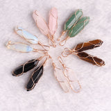 12PCS Crystal Opal Tiger Eyes Stone Beads 32*8 for Jewelry Making