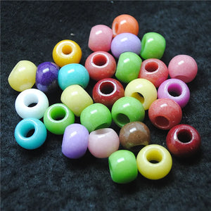 12PCS Women Bracelets Making Beads Jade Stone 9X12MM Big Hole Mix Colors