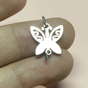 12PCS Butterfly Charm Stainless Steel Jump Ring DIY Jewelry Making