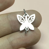 12PCS Butterfly Charm Stainless Steel Jump Ring DIY Jewelry Making
