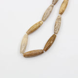 12PCS 9x30mm Natural Coral Jades Fossils Rice Beads