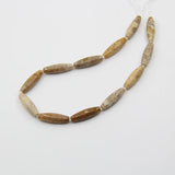 12PCS 9x30mm Natural Coral Jades Fossils Rice Beads