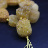 12PCS Natural Quartz Geode Drusy Slab Nugget Beads Yellow Agates Crystal Druzy
