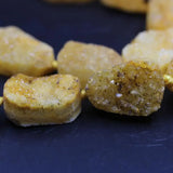 12PCS Natural Quartz Geode Drusy Slab Nugget Beads Yellow Agates Crystal Druzy