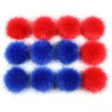 12PCs Colorful Pom Pom Balls Charms Pendant for Jewelry Making