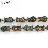 Natural Tibetan Dzi Beads Strand 12PCs 14Inch Stone Beads 3mm Hole DIY Jewelry