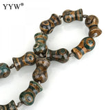 Natural Tibetan Dzi Beads Strand 12PCs 14Inch Stone Beads 3mm Hole DIY Jewelry