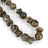 Natural Tibetan Dzi Beads Strand 12PCs 14Inch Stone Beads 3mm Hole DIY Jewelry