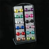 12Pairs Colorful Pearl Stud Earrings 4 6 8 10mm