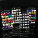 12Pairs Colorful Pearl Stud Earrings 4 6 8 10mm