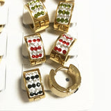 12Pairs Stainless Steel Hoop Earring Colorful Crystal Circle Earrings for Women